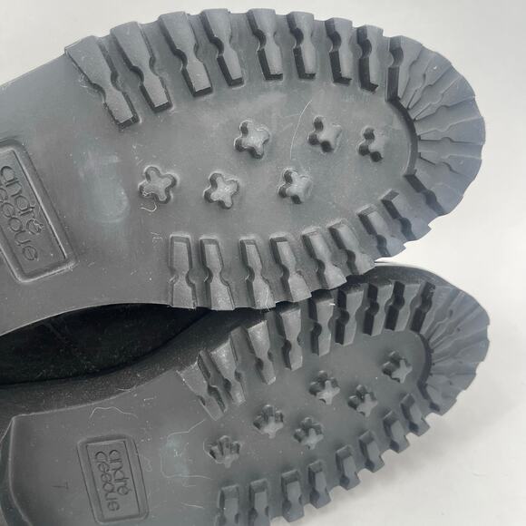 ANDRE ASSOUS Sock Boot Size 7 Sara Black Zebra Print NEW Leather Lug Sole NWOT - Picture 13 of 13